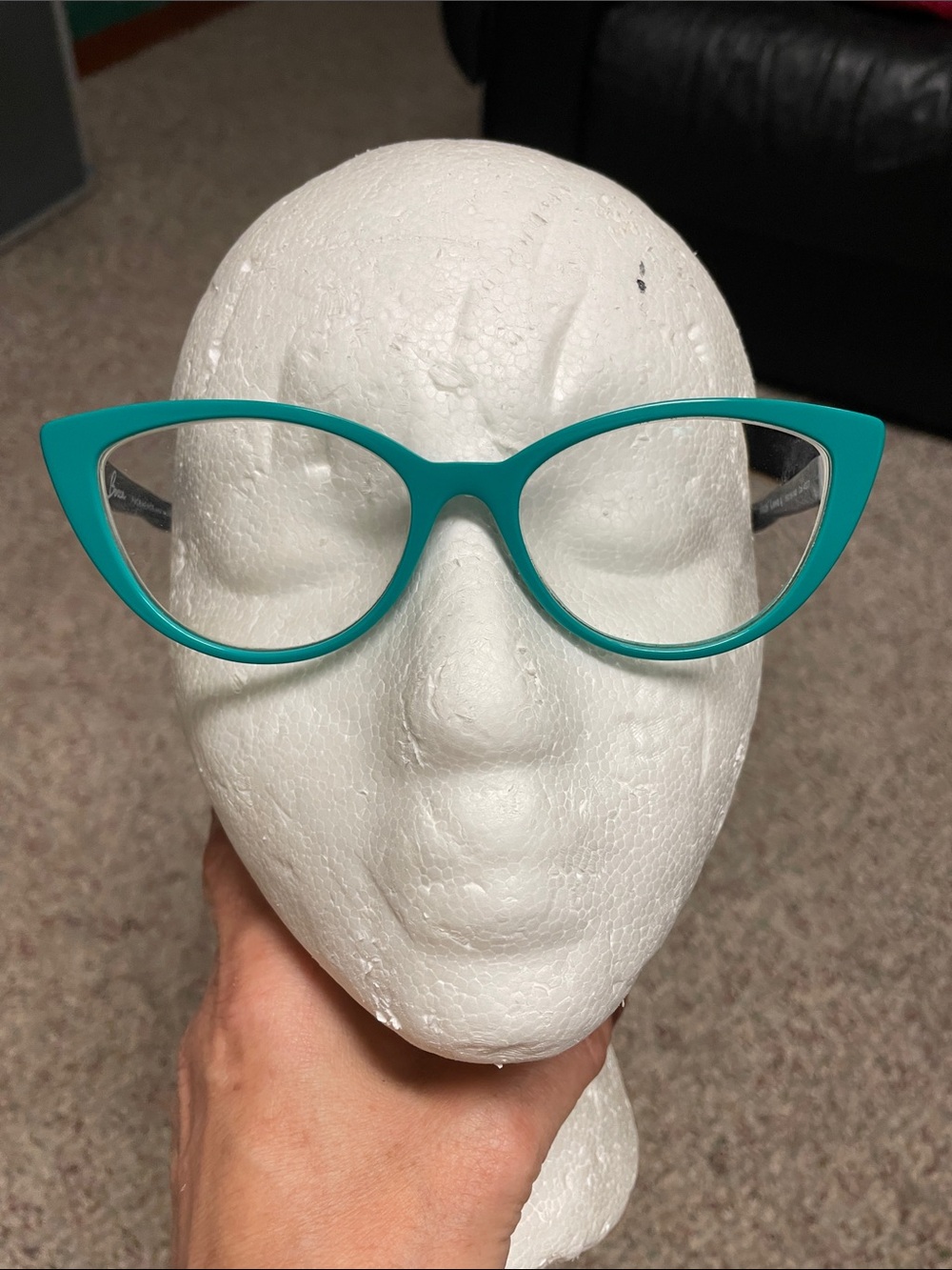 Face a face Bocca lova handmade in Paris teal Cat-Eye Glasses- like new